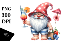 Whimsical Gnome in Beachwear PNG Product Image 1