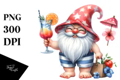 Whimsical Gnome in Beachwear PNG Product Image 1