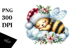 Baby Bee Sleeping on a Cloud PNG Product Image 1