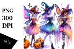 Vibrant Halloween Fairy | Sublimation | Clipart Product Image 1