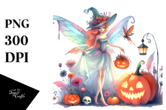 Vibrant Halloween Fairy | Sublimation | Clipart Product Image 1
