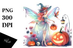 Vibrant Halloween Fairy | Sublimation | Clipart Product Image 1