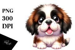 Cute Cartoon Saint Bernard PNG Product Image 1