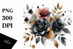 Colorfull Abstract with Black Roses PNG Product Image 3