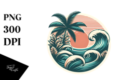 Retro Tropical Waves, 20 oz Tumbler Product Image 1