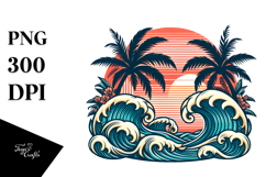 Retro Tropical Waves, 20 oz Tumbler Product Image 1
