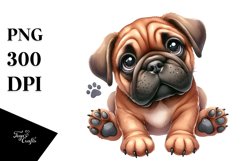 Cute Bullmastiff Watercolor Clipart Product Image 3