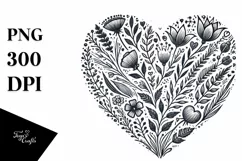 Vintage Hand Drawn Heart PNG Product Image 1
