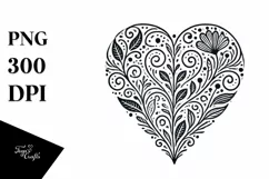 Vintage Hand Drawn Heart PNG Product Image 1