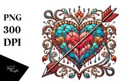 Retro Stained Heart PNG Product Image 1