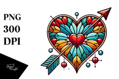 Retro Stained Heart PNG Product Image 1