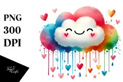 Smiling Cloud with Hearts, Transparent PNG Product Image 1