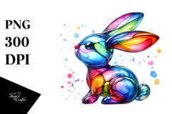 Colorful Bunny Made of , Transparent PNG Product Image 1