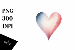 Simple Washed Watercolor Heart PNG Product Image 1