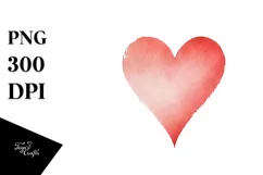 Simple Washed Watercolor Heart PNG Product Image 1