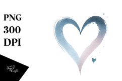 Simple Washed Watercolor Heart PNG Product Image 1