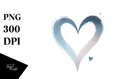 Simple Washed Watercolor Heart PNG Product Image 1