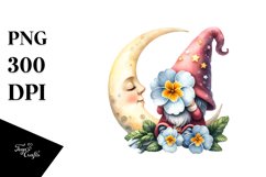 Cute Floral GNOME with Primrose PNG Product Image 1