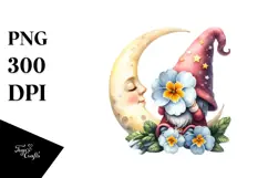 Cute Floral GNOME with Primrose PNG Product Image 1