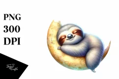 Colorful Cute Baby Sloth Rainbow Clipart Product Image 3