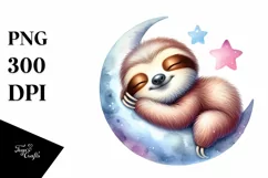 Colorful Cute Baby Sloth Rainbow Clipart Product Image 1