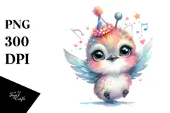 Baby Hummingbird with Party Hat PNG Product Image 1