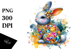 Colorful Bunny made of Diamonds PNG Product Image 1
