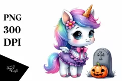 Cute Halloween Baby Unicorn | Sublimation | Clipart Product Image 1