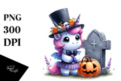 Cute Halloween Baby Unicorn | Sublimation | Clipart Product Image 1