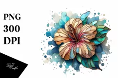 Abstract Wooden Stained Hibiscus | Sublimation | Clipart Product Image 3