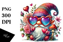 Detailed Gnome with Heart Sunglasses PNG Product Image 1