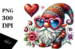 Detailed Gnome with Heart Sunglasses PNG Product Image 1