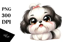 Cute Cartoon Shih Tzu PNG Product Image 1