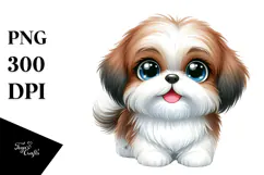 Cute Cartoon Shih Tzu PNG Product Image 1