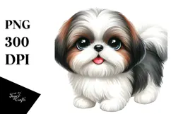 Cute Cartoon Shih Tzu PNG Product Image 1