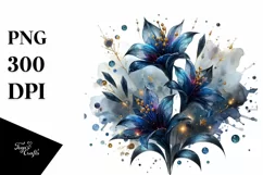 Sublimation Clipart Glass Flower - A glossy lobelia Product Image 3