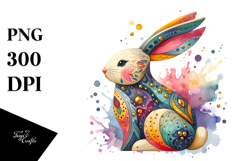 Colorful Bunny Made of Wood Splashy PNG Product Image 1