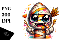 Silly Mummy Dressed as Candy Corn, PNG Product Image 1
