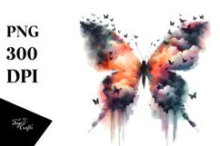 Grunge Butterfly Painting PNG Product Image 1
