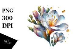 Glass Freesia with Golden Insertions | Watercolor Splash Product Image 1