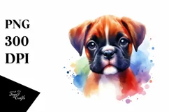 Watercolor Cute Vibrant Boxer | Sublimation | Clipart Product Image 3