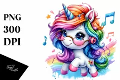 Cute Unicorn Playing with Vibrant Colors, Transparent PNG Product Image 1