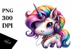 Cute Unicorn Playing with Vibrant Colors, Transparent PNG Product Image 1