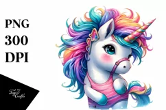 Cute Unicorn Playing with Vibrant Colors, Transparent PNG Product Image 1