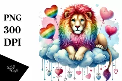 Colorful Lion on Cloud, Transparent PNG Product Image 1