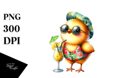 Funky Chicken in Beachwear PNG Product Image 1