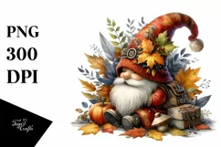 Detailed Autumn Gnome PNG Product Image 3