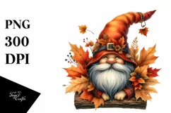 Detailed Autumn Gnome PNG Product Image 1