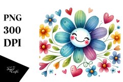 Colorful Flower Hearts PNG Product Image 1