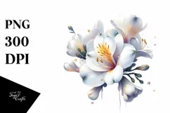 Glass Freesia with Golden Insertions | Watercolor Splash Product Image 3